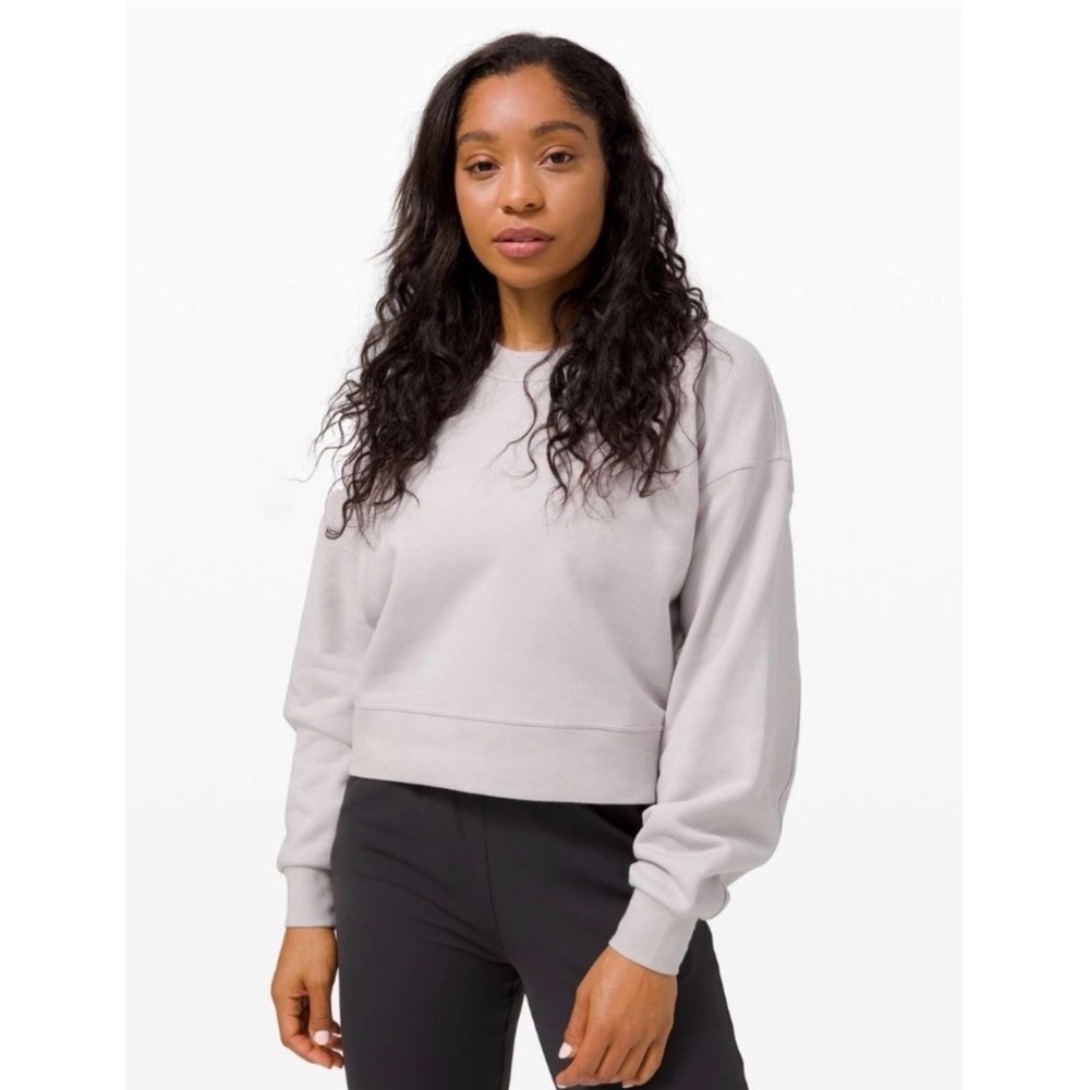 Lululemon Softstreme Perfectly Oversized Cropped Crew 0 Lavender Pullover